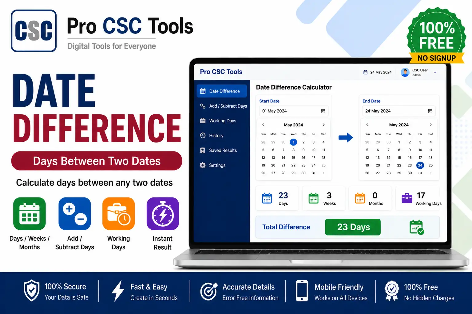 Date Difference Calculator