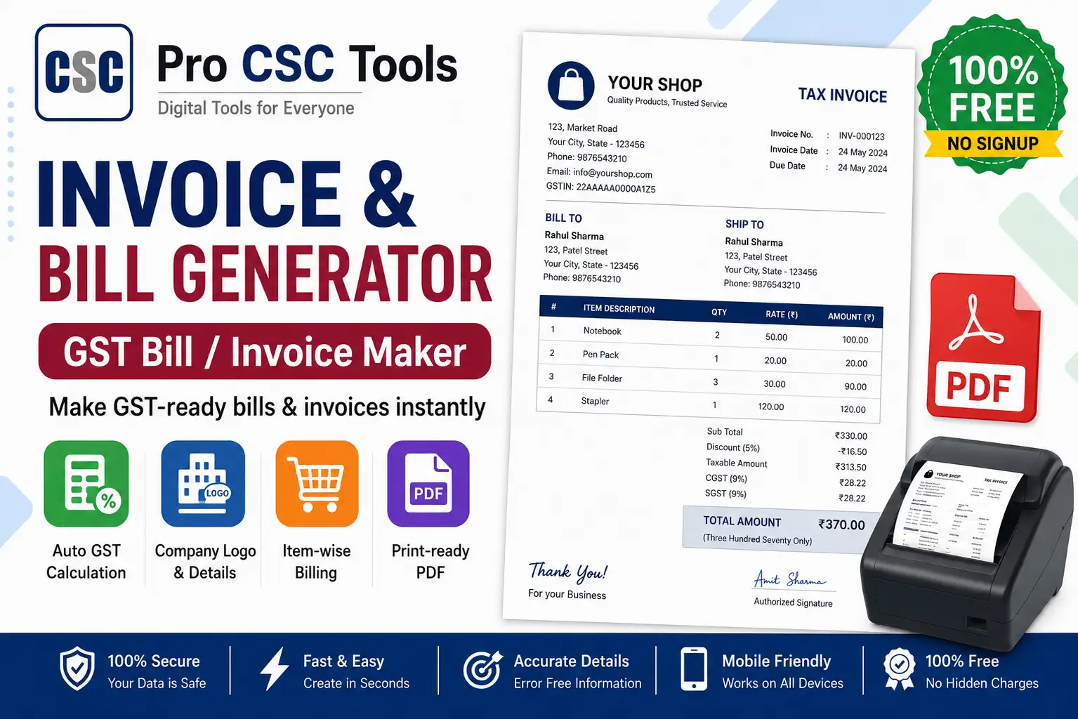 Invoice / Bill Generator