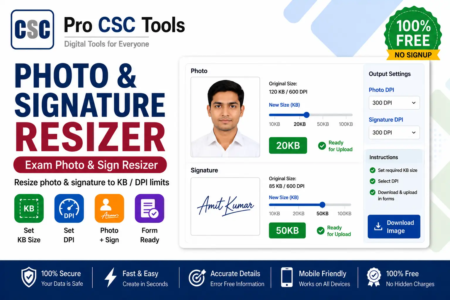 Photo and Signature Resizer